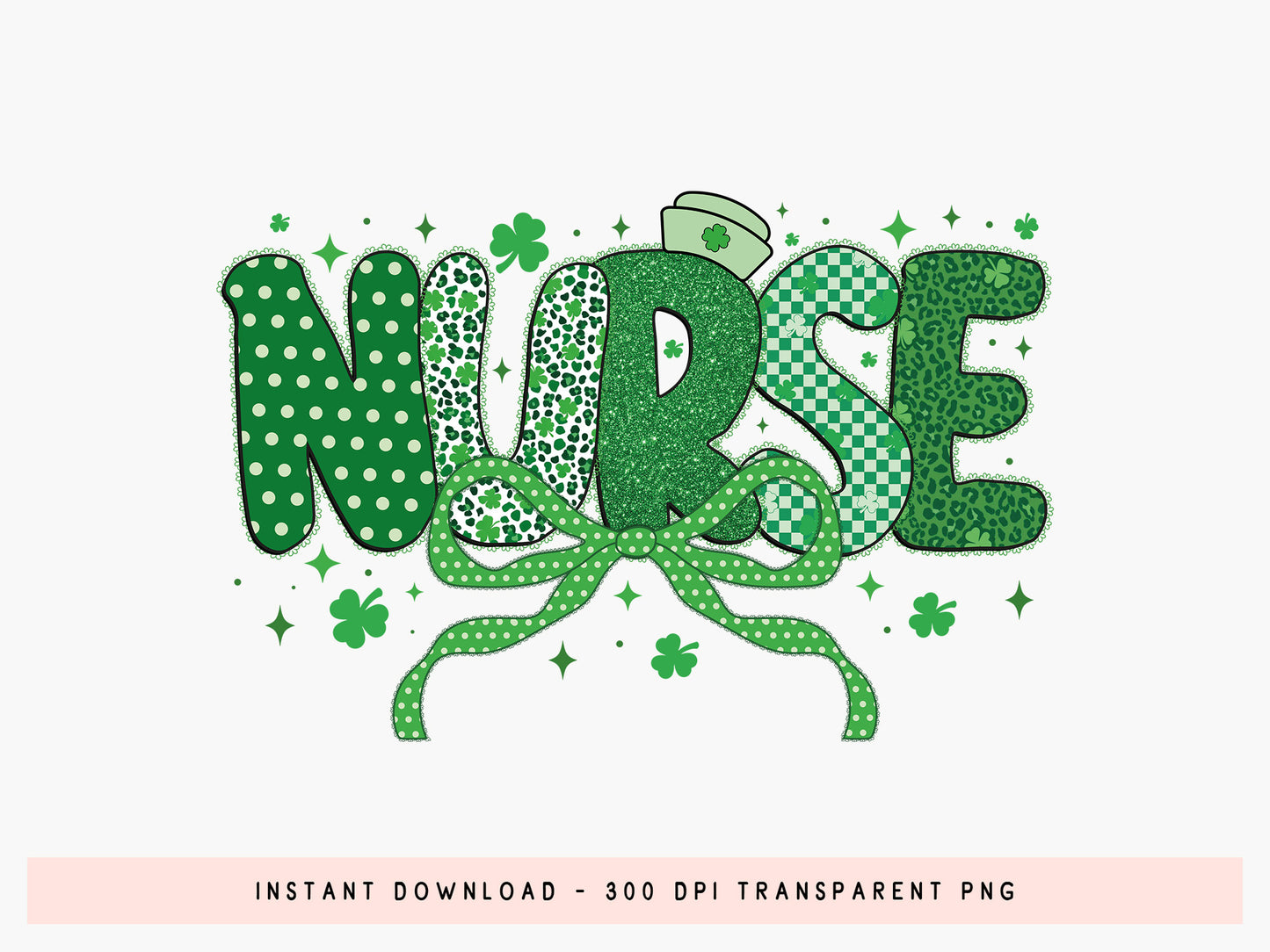 Coquette Nurse St Patrick's Day Sublimation