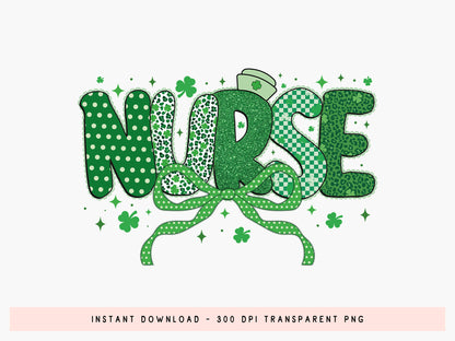 Coquette Nurse St Patrick's Day Sublimation