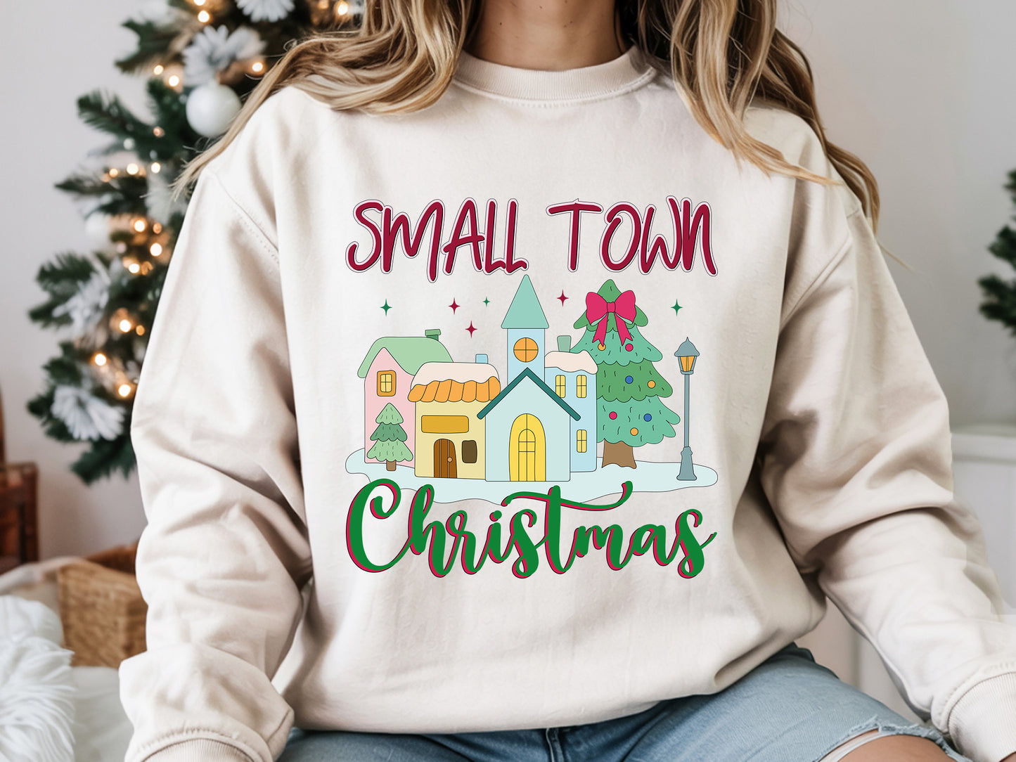 Coquette Small Town Christmas Sublimation Print