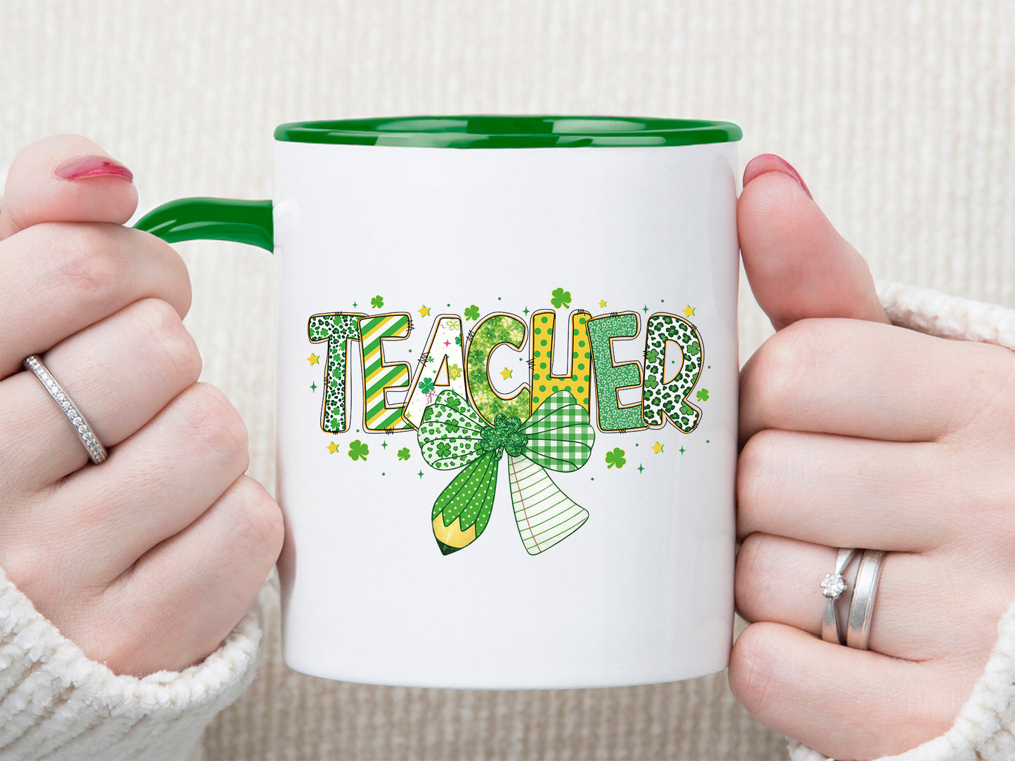 Coquette Teacher St Patrick's Day PNG