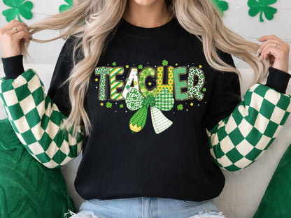 Coquette Teacher St Patrick's Day PNG