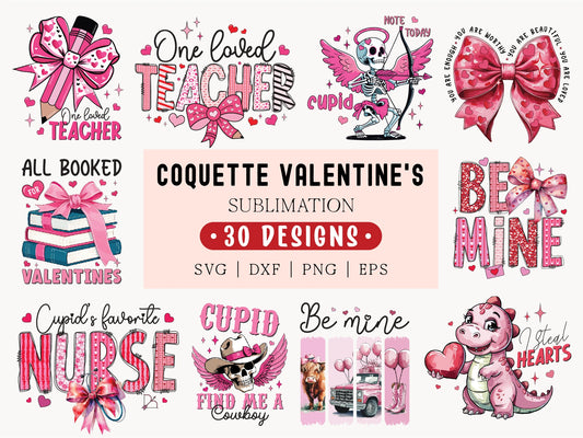 Coquette Valentine's Day Sublimation PNG Bundle