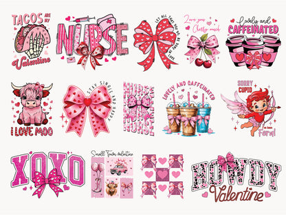 Coquette Valentine's Day Sublimation PNG Bundle