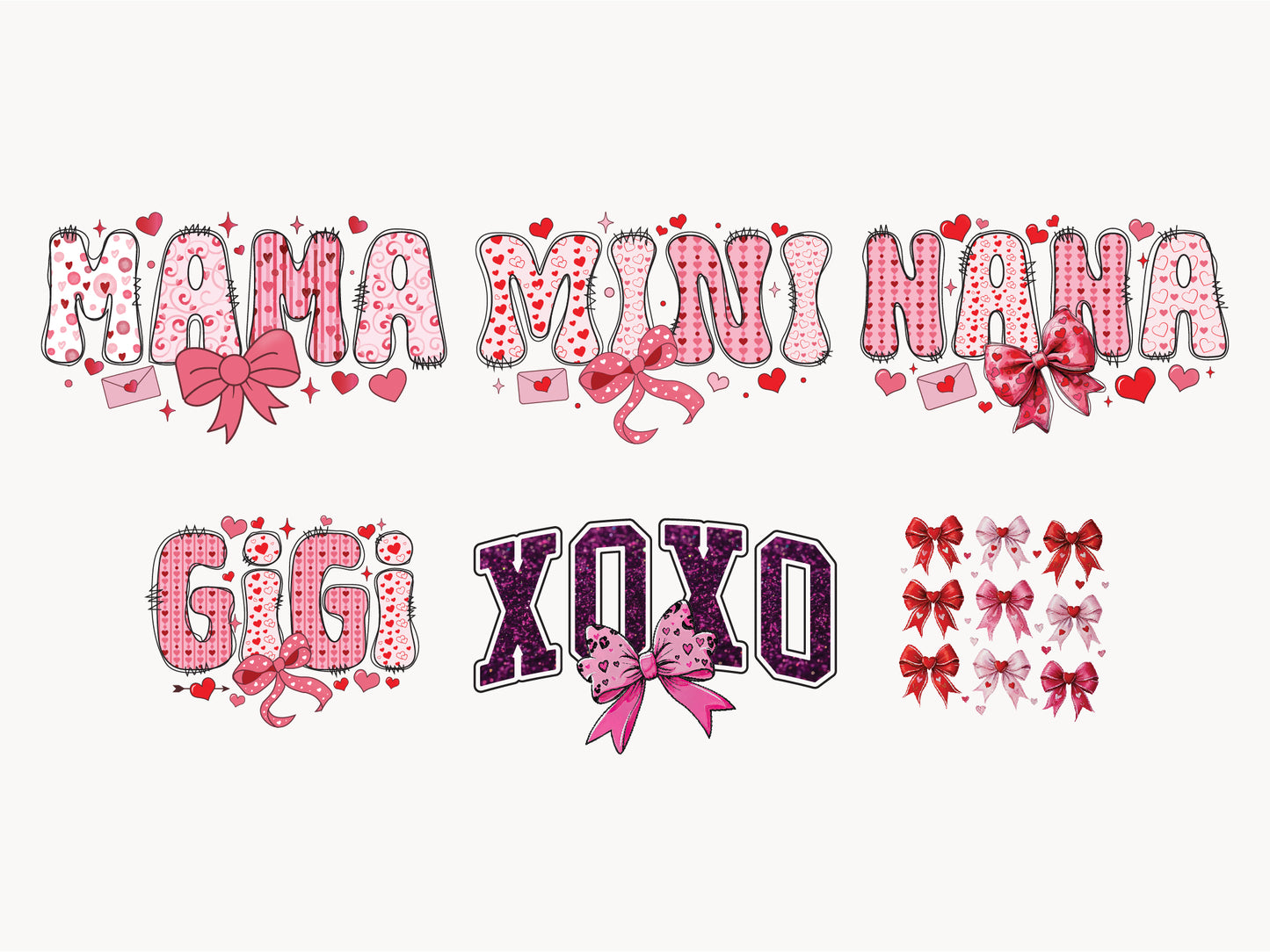 Coquette Valentine's Day Sublimation PNG Bundle