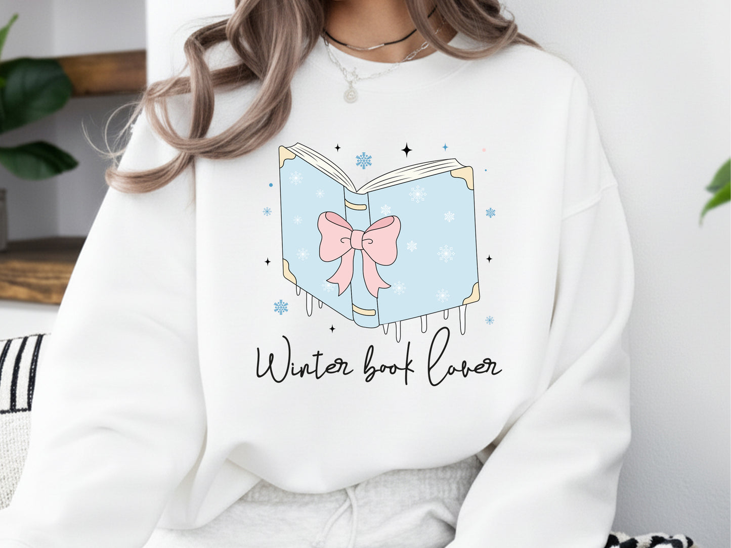 Coquette Winter Book Lover Sublimation PNG