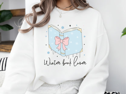 Coquette Winter Book Lover Sublimation PNG