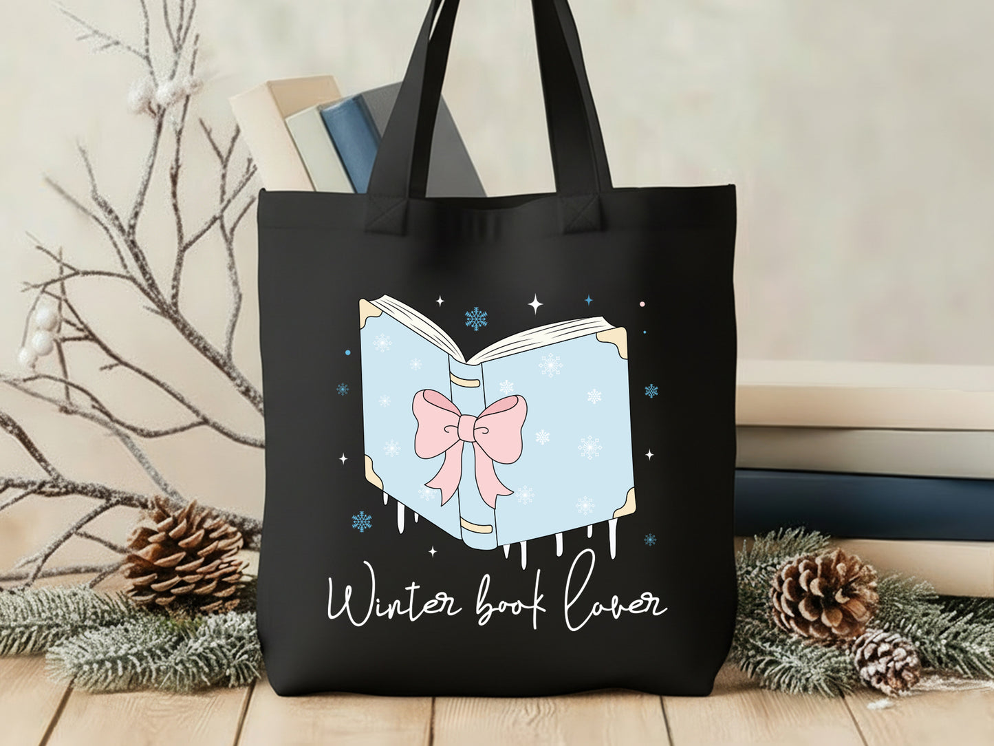 Coquette Winter Book Lover Sublimation PNG