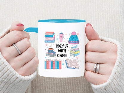 Cozy up with Kindle, Bookish Winter PNG Sublimation