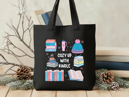 Cozy up with Kindle, Bookish Winter PNG Sublimation