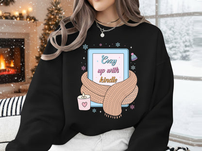 Cozy up with Kindle, Bookish Winter Sublimation Print