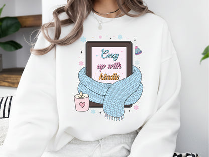 Cozy up with Kindle, Bookish Winter Sublimation Print