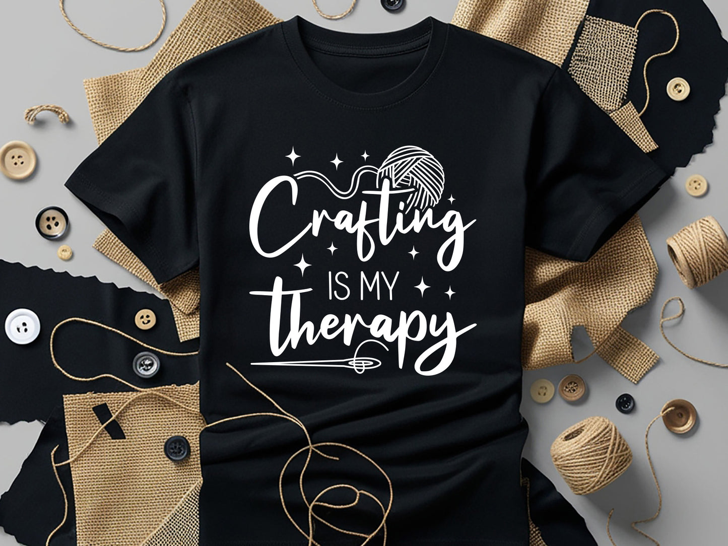 Crafting Is My Therapy SVG Cut File