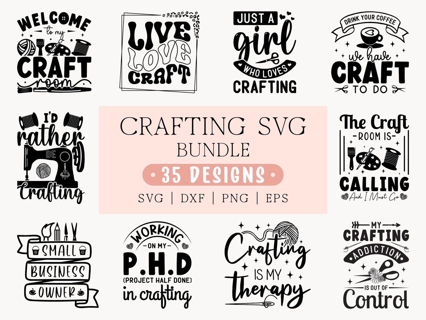 Crafting SVG PNG Bundle