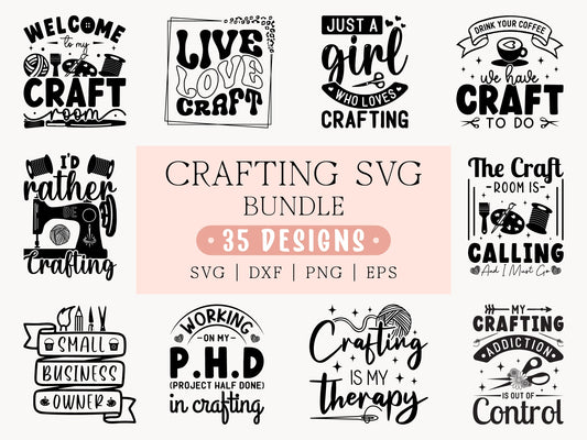 Crafting SVG PNG Bundle