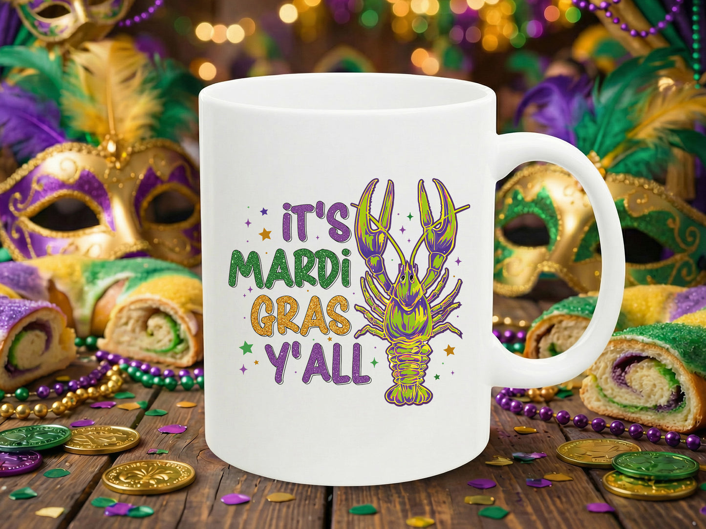 Crawfish It's Mardi Gras Y'all Sublimation PNG