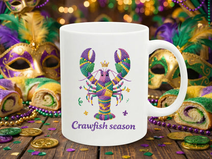 Crawfish Season, Faux Yarn Mardi Gras Sublimation