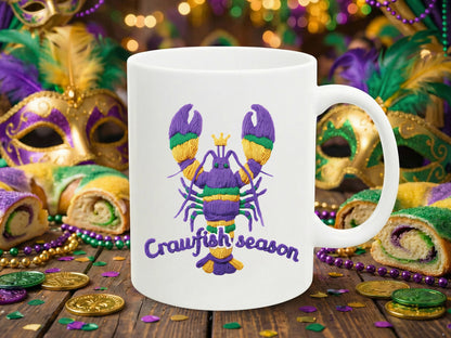 Crawfish Season, Faux Yarn Mardi Gras Sublimation PNG
