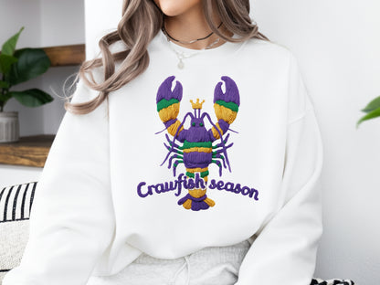 Crawfish Season, Faux Yarn Mardi Gras Sublimation PNG