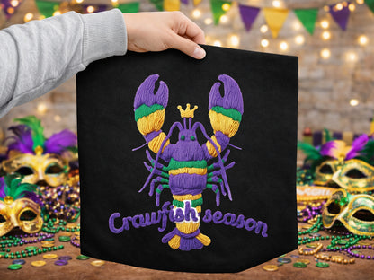 Crawfish Season, Faux Yarn Mardi Gras Sublimation PNG