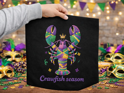 Crawfish Season, Faux Yarn Mardi Gras Sublimation