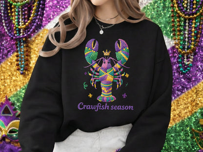 Crawfish Season, Faux Yarn Mardi Gras Sublimation