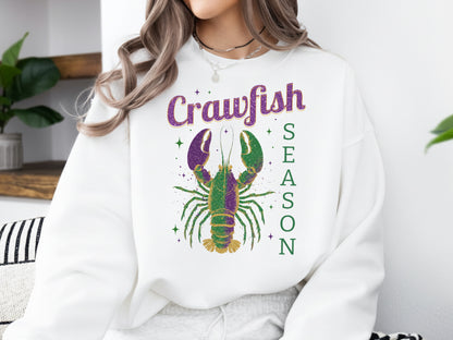 Crawfish Season, Preppy Glitter Mardi Gras PNG