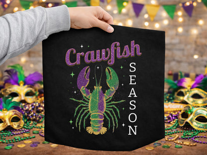 Crawfish Season, Preppy Glitter Mardi Gras PNG
