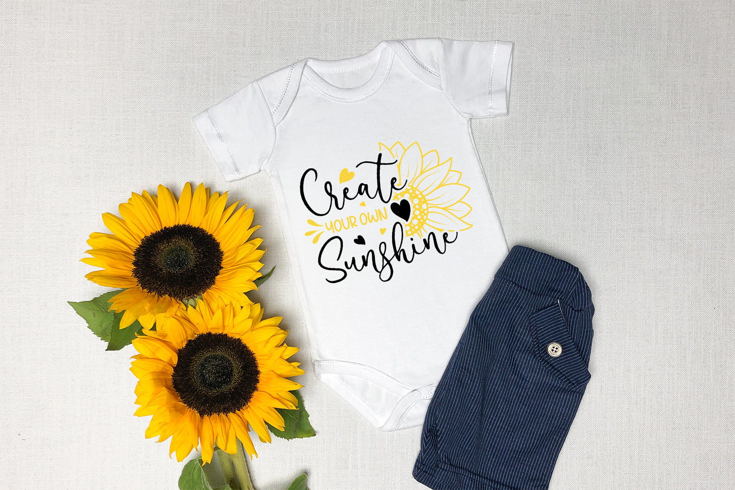 Create Your Own Sunshine, Half Sunflower SVG