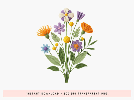 Crochet Wildflower Sublimation Print Design