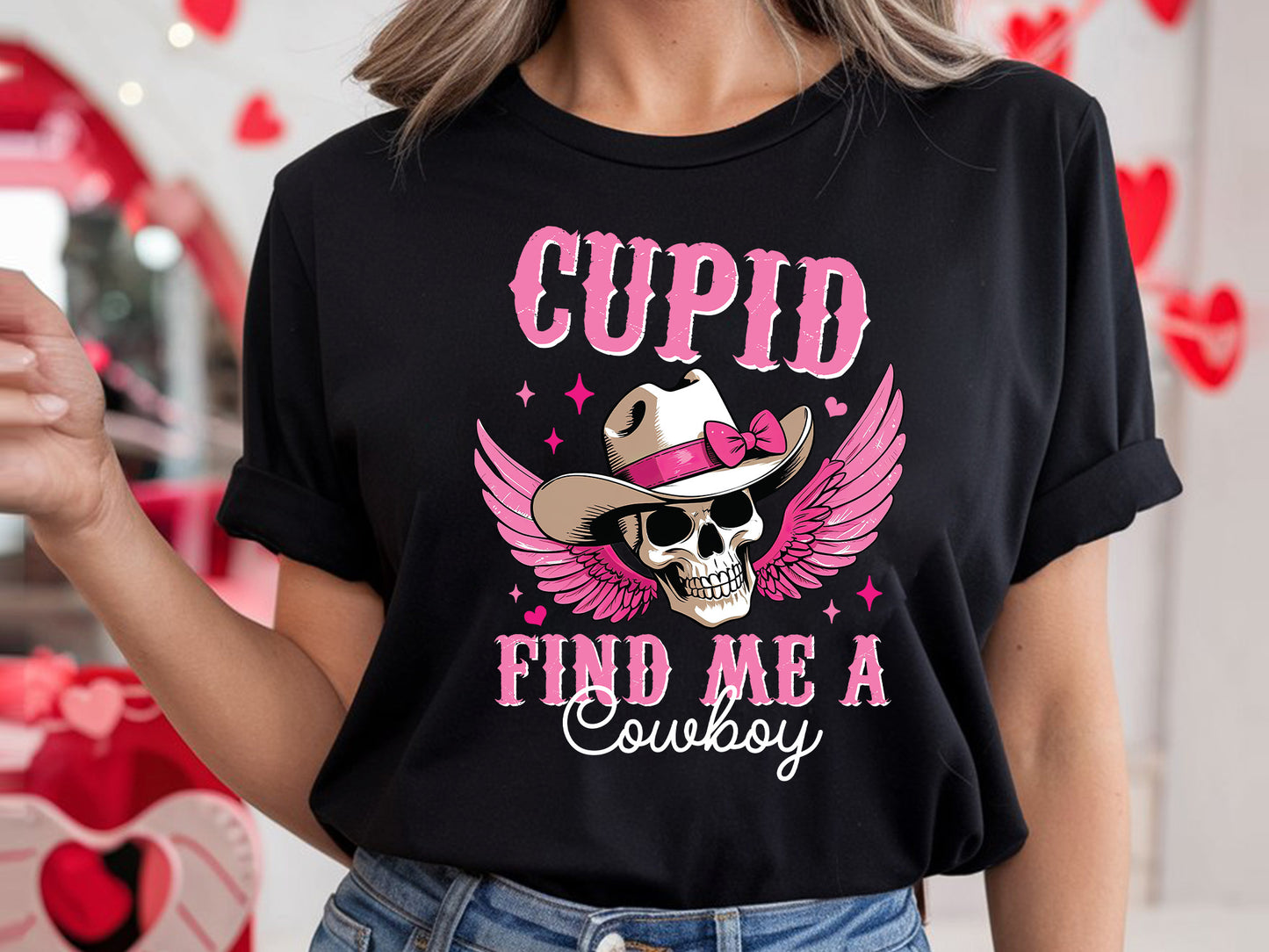 Cupid Find Me A Cowboy - Coquette Valentines Sublimation