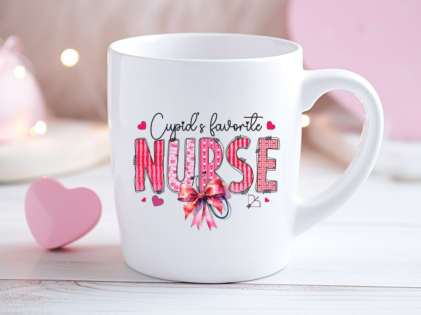 Cupid's Favorite Nurse - Coquette Valentine PNG Sublimation