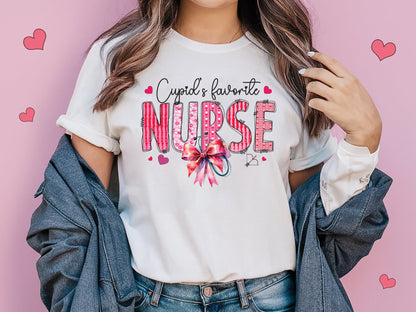 Cupid's Favorite Nurse - Coquette Valentine PNG Sublimation