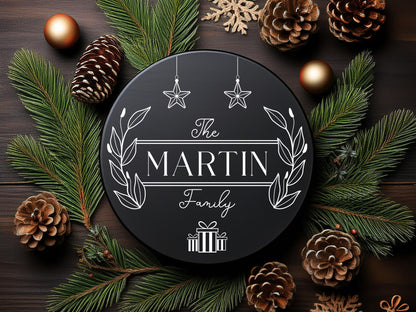 Custom Christmas Family Name Monogram Svg