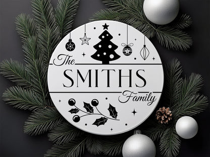 Custom Christmas Family Name Sign SVG