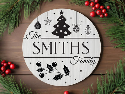 Custom Christmas Family Name Sign SVG