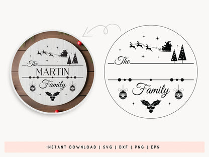 Custom Made Christmas Family Name Sign SVG