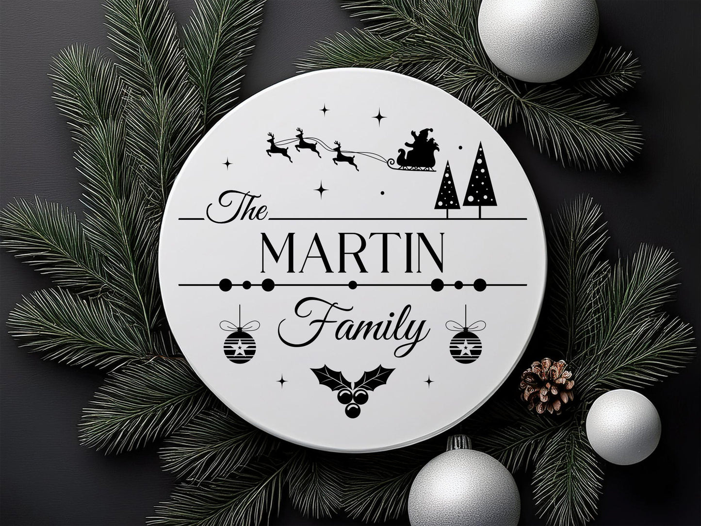 Custom Made Christmas Family Name Sign SVG