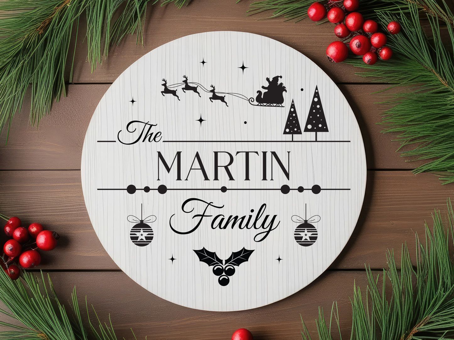 Custom Made Christmas Family Name Sign SVG