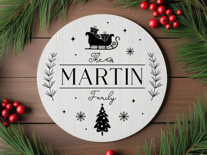 Custom Made Family Name Christmas Sign SVG