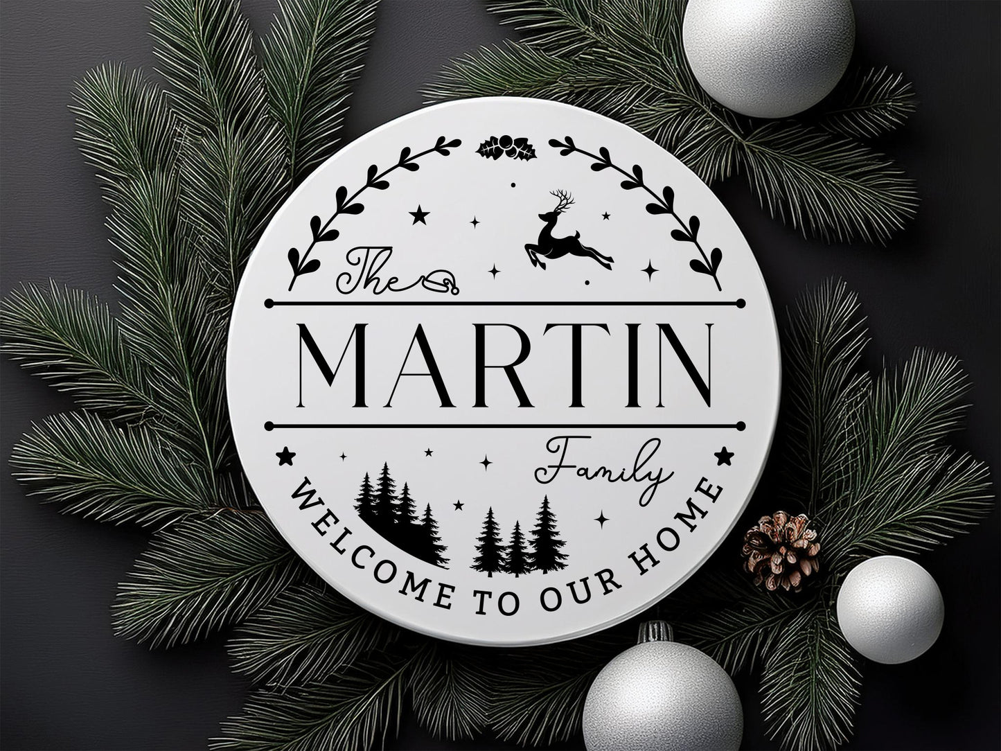 Custom Name Christmas Family Sign SVG Cut File