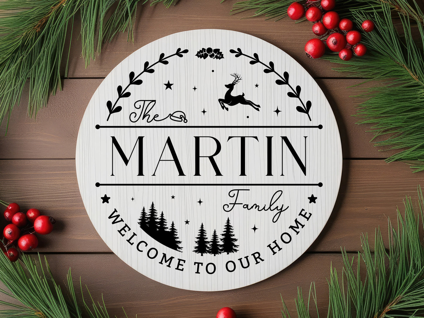 Custom Name Christmas Family Sign SVG Cut File