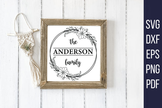 Custom Name Family Monogram SVG