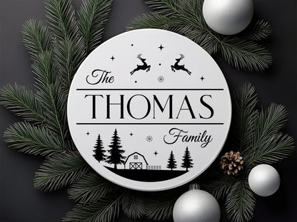 Custom Personalized Christmas Family Name Sign SVG