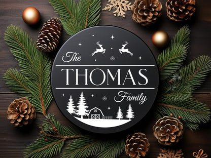 Custom Personalized Christmas Family Name Sign SVG