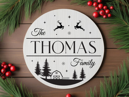 Custom Personalized Christmas Family Name Sign SVG