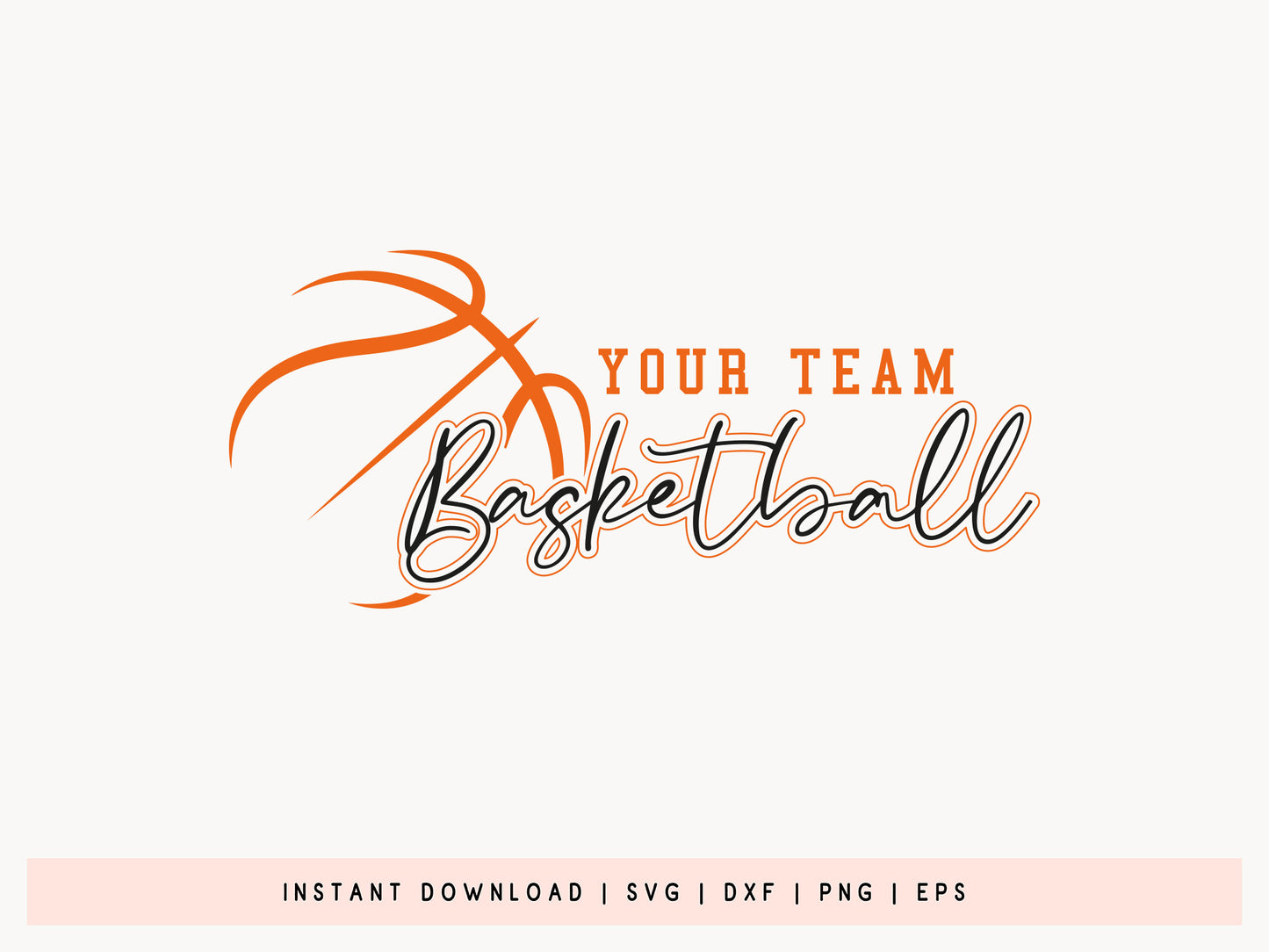 Custom Team Name Basketball SVG
