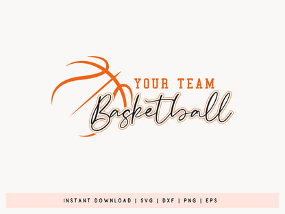 Custom Team Name Basketball SVG