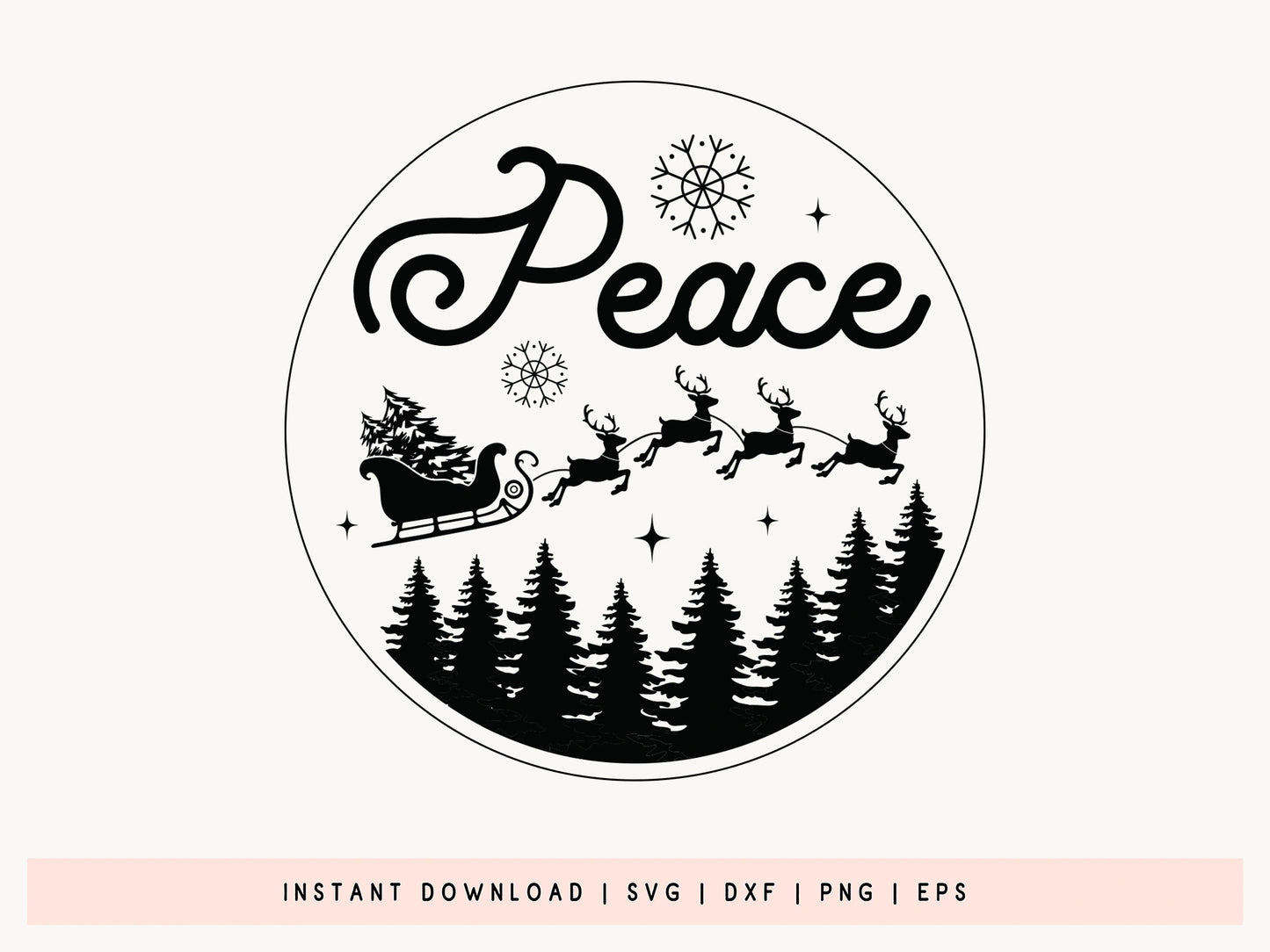 Customizable Christmas Ornament SVG - Peace