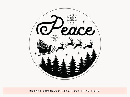 Customizable Christmas Ornament SVG - Peace