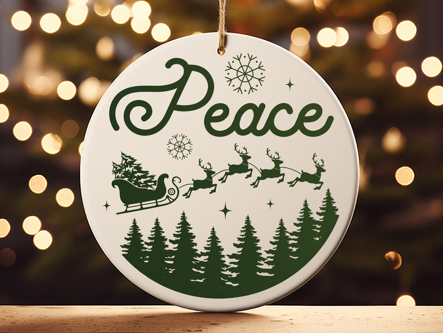 Customizable Christmas Ornament SVG - Peace